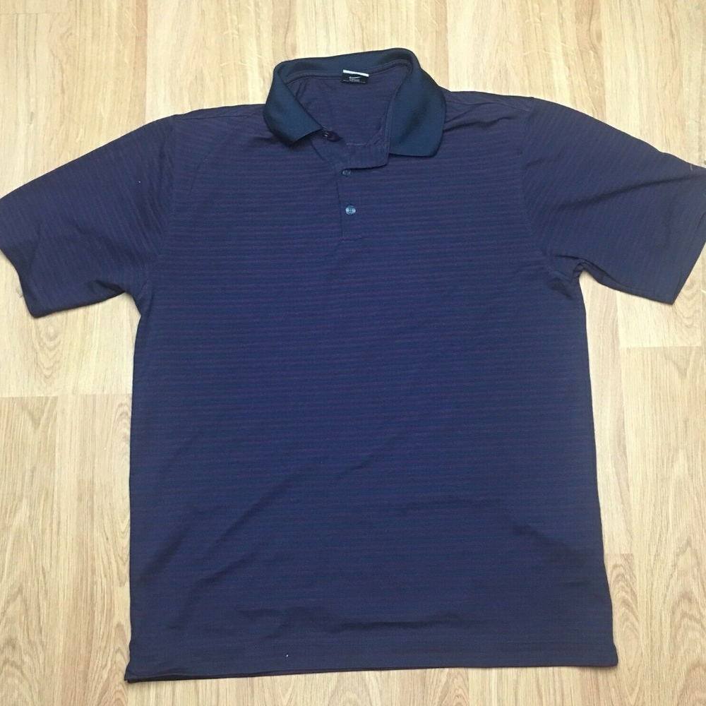 NIKE Golf Dri-Fit UV Shirt Dark Blue & Red Large